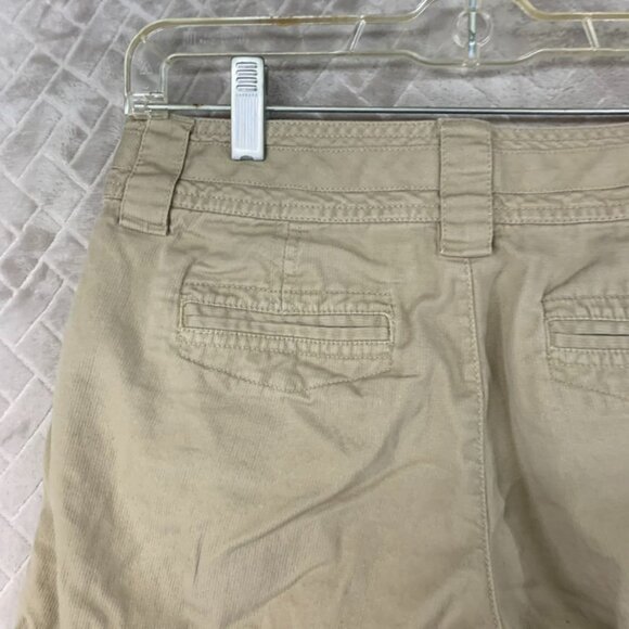 Tommy Hilfiger Womens 2 Shorts Tan Corduroy Jeans Mid Rise 100% Cotton Cuffed - Picture 12 of 16